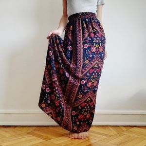 Floral tribal maxi skirt